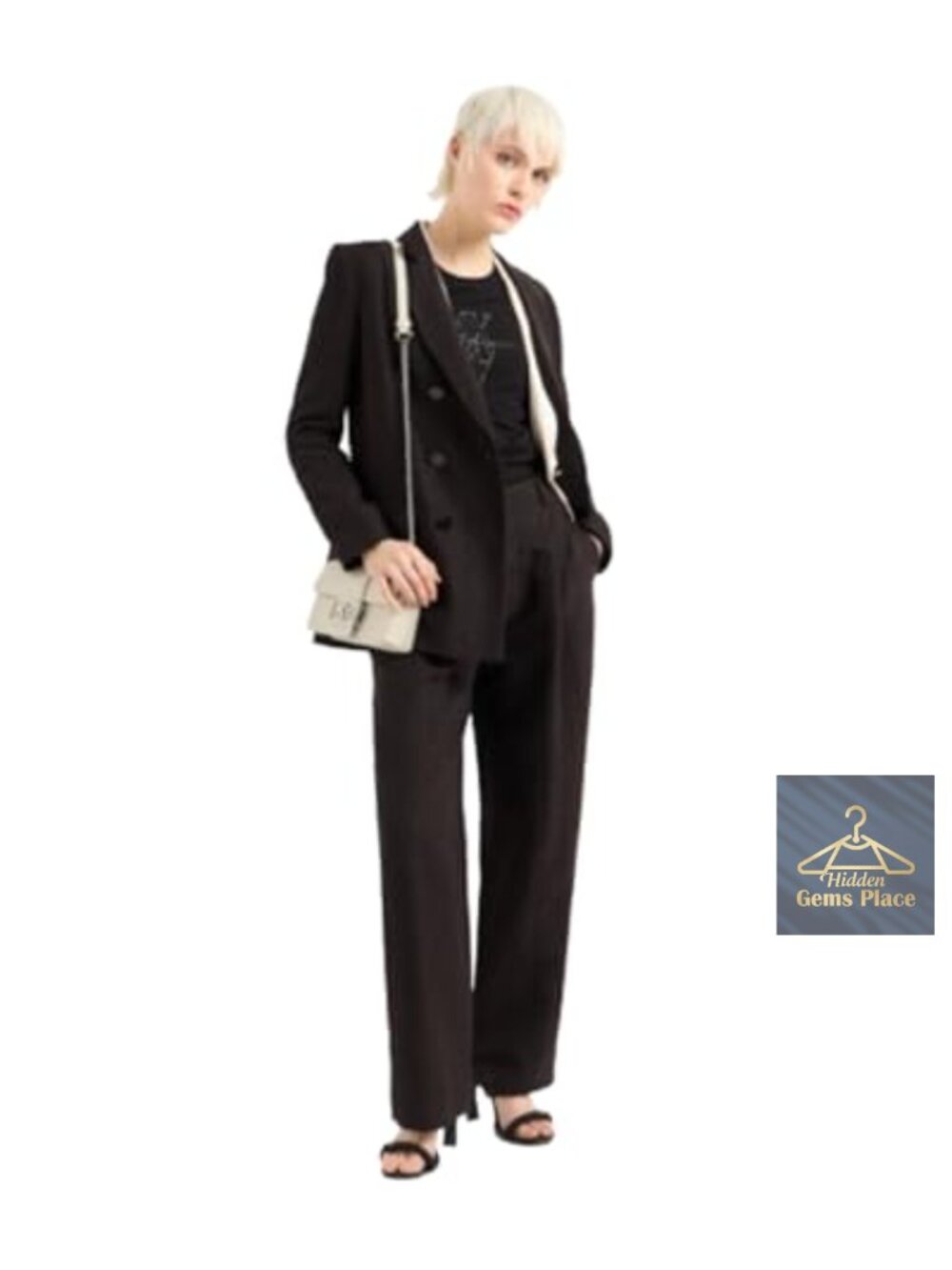 Jacquard Monogram Blazer Button Long Sleeve Women's Suiting